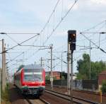 RE 14618 fhrt am 6.8.2009 von 112 126-8 geschoben in Dollbergen ein.