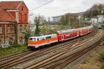 DB 111 111  Sally  mit RB48-Ersatzzug in Wuppertal, April 2022.