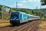 TCS 101 133-7 traincharter mit RE13 Ersatzzug  Maas-Wupper-Express  in Wuppertal, Juli 2025.