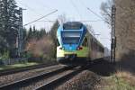 RHEINE (Kreis Steinfurt), 29.03.2011, ET 019 der Westfalenbahn als RB65 nach Rheine kurz nach Ausfahrt aus dem Bahnhof Rheine-Mesum