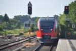 STEINFURT (Kreis Steinfurt), 23.06.2012, 643 570 als RB64 nach Enschede/Niederlande bei der Einfahrt in den Bahnhof Burgsteinfurt