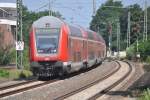 GREVEN (Kreis Steinfurt), 06.07.2013, RE7 nach Krefeld Hbf bei der Einfahrt in den Bahnhof Greven