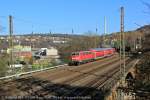 DB 111 009-9 mit RE4 in Wuppertal, Februar 2014.