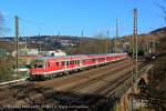 DB Karlsruher Steuerwagen als RB48 in Wuppertal, Februar 2014.