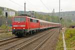 DB 111 101-2 mit RB48 in Wuppertal, April 2014.