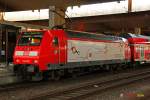 DB 146 008  Damit Deutschland vorne bleibt  mit RE2 in D�sseldorf Hbf, April 2014.