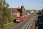 DB 111 128 mit RE4 in Wuppertal, November 2015.