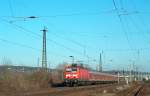 DB 143 558-9 mit der RB 16320 von Halle (Saale) Hbf nach Eisenach, in Naumburg (Saale); 22.01.2009