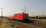 DB 143 858-9 mit der RB 16314 von Halle (S) Hbf nach Eisenach, am 22.08.2013 in Grokorbetha.