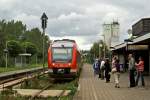 Ein Lint als RB nach Kiel Hbf am 28.08.2008  in Eckernfrde.