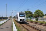 Start Mitteldeutschland 1648 423 als RE 74845 von Magdeburg Hbf nach Erfurt Hbf, am 19.06.2026 in Erfurt Ost.