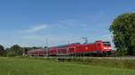 Ein RE nach Konstanz kurz hinter Donaueschingen. Aufgenommen am 9.9.2018 11:20