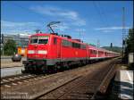 111 079 mit RE19941 nach Stuttgart Hbf in Bad Cannstadt, 26.07.07.