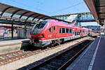Ulm Hauptbahnhof steht 633 052 als RE 75 nach Kempten (Allgäu) Hbf bereit am 15. Mai 2022.