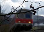 Eine Regionalbahn nach Donauwrth mal ganz anders abgelichtet. Hier bei Goldshfe am 2.Februar 2008.