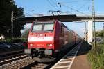 Zwischenhalt am 02.10.2014 von 146 111-0  Baden Württemberg erfahren  mit einem RE (Basel Bad Bf - Offenburg) in Orschweier.