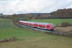 RE 4859 von Nürnberg nach München über Regensburg bei Edlhausen, 02.11.2016