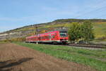 DB 440 507-2 als RB 58043 von Schlüchtern nach Bamberg, am 17.10.2022 in Thüngersheim.
