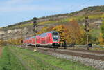 DB 445 047 als RE 4620  Main-Spessart-Express  von Bamberg nach Frankfurt (M) Hbf, am 17.10.2022 in Thüngersheim.