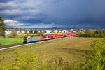 193 805 Railpool/DB Regio schiebt RE 4959 (Coburg - Nürnberg Hbf) bei Hirschaid, 07.05.2021