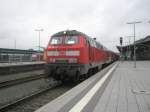 Hier 218 390-3 mit einem RE16 von Hof Hbf. nach Leipzig Hbf., dieser Zug stand am 18.8.2010 in Hof Hbf.