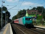 185 619 verlsst am 24.September 2011 mit der S3 nach Nrnberg, den Bahnhof Mimberg Richtung Feucht.