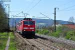 111 175-6 mit dem RE 4261 nach Mnchen Hbf bei der Durchfahrt in Regensburg-Prfening, 10.04.2012