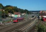 Ein 442er verlässt am 03.Oktober 2013 als RB nach Bamberg den Bahnhof Kronach.