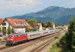 Am 27.Juli 2013 erreichte 218 464 mit dem IC  Nebelhorn  aus Augsburg den Immenstdter Bahnhof.
