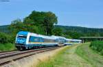 223 061 mit ALX 84111 von Hof Hbf nach München Hbf bei Oberteich, 18.07.2013