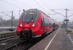 442 274 steht am 01. März 2015 als RB von Saalfeld nach Bamberg im Bahnhof Pressig-Rothenkirchen.