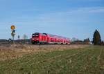245 003 DB Regio mit RE 57410 von München HBF nach Memmingen.Aufgenommen bei Sontheim(Schwab)am 27.12.2015.