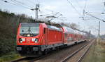 DB Regio Nordost mit  147 008  [NVR-Nummer: 91 80 6147 008-7 D-DB] mit DB Regio Doppelstockgarnitur mit Steuerwagen auf Dienstfahrt Richtung Bf.