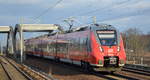 DB Regio Nordost mit der RB 24 nach Berlin Lichtenberg mit  442 833  am 27.01.21 Berlin Pankow.