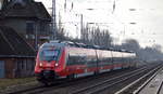 DB Regio Nordost mit der RB 24 nach Eberwalde mit  442 321  am 27.01.21 Berlin Buch.