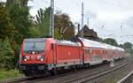 DB Regio Nordost mit dem RE3 nach Schwedt mit  147 006  [NVR-Nummer: 91 80 6147 006-1 D-DB] am 28.09.21 Berlin Buch.