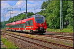 442 816 als RB 22 in Richtung Königswusterhausen  fahrend am 23. Mai 2024 auf den südlichen Berliner Ring bei Diedersdorf.