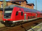 In umgekehrter Reihenfolge fuhr am 28.05.2005 der RE2 von Cottbus nach Wittenberge. Hier zu sehen im Bahnhof von Lbbenau/Spreewald. 