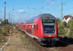 Ein moderner Steuerwagen hat hier gerade Einfahrt mit  seinem  RE2 in den Bahnhof von Lbbenau/Spreewald. Die Reise began in Rathenow und geht dann noch weiter nach Cottbus. 19.10.2009