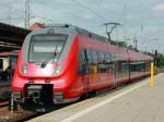 Oranienburg am 1.  August 2012, auf Gleis 24 steht  442 619 mit  442 119 als RB 20 (RB 28729) nach Hennigsdorf(Berlin) zur Abfahrt bereit.