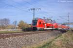 RE2  ODEG  (RE 37373) von Cottbus nach Wittenberge in Vietznitz und geschoben hatte die 114 003-7. 20.04.2013