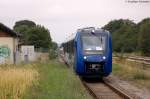 622 413-2 vlexx GmbH als RB51  ODEG  (RB 68859) von Rathenow nach Brandenburg Hbf, bei der Einfahrt in Premnitz Nord. 26.08.2014 (Fotostandpunkt war das Bahnsteigende gewesen in Premnitz Nord)