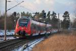 442 143 (Talent 2) unterwegs am 05.02.2015 auf der RB 18572 nach Berlin Gesundbrunnen.