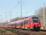 442 335 / 442 835 als RB 19  in Richtung Senftenberg  über Flughafen Berlin Schönefeld am 08. März 2015 auf dem südlichen Berliner Außenring.   