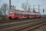 BR 442 (442 131 / 442 631) fährt am 07.03.2015 auf der RB 28823 nach Potsdam Hauptbahnhof. Aufgenommen bei der Einfahrt in den Bahnhof Saarmund.
