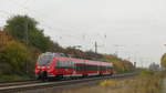 Eine RB49 gen Friedberg verlässt den Bahnhof Assenheim. Aufgenommen am 4.11.2018 12:34