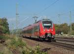 Die  Hamsterbacke  442 609 fährt am 04.10.2014 aus Gießen kommend in den Bahnhof Nidderau ein, und von dort nach kurzem Stop weiter in Richtung Hanau Hbf.