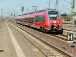 Einfahrt 442 849 aus Schwerin mit dem RB 17  in den Bahnhof Ludwigslust am 18.