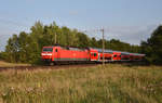 In Front die 120 202-7 als RE1 des Hanse-Express, unterwegs in Richtung Hamburg.