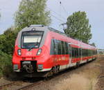 442 853 als S2(Warnemünde-Rostock)bei der Einfahrt in Rostock-Marienehe.25.07.2020